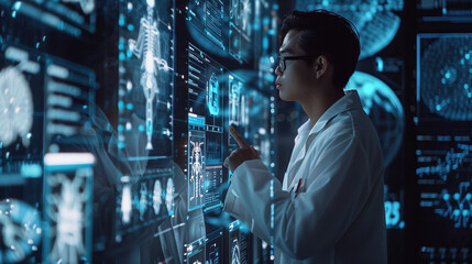 Doctor uses AI technology for enhanced diagnostics personalized treatment plans