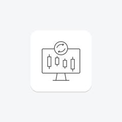 Fototapeta premium Trade Exchange thinline icon , vector, pixel perfect, illustrator file
