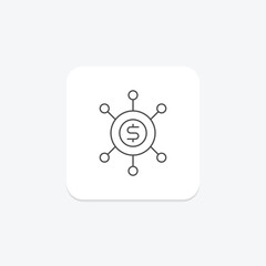 Trade Expansion thinline icon , vector, pixel perfect, illustrator file