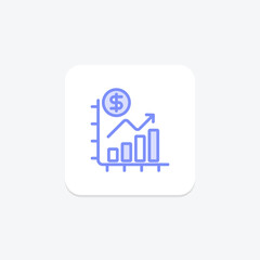 Trade Growth duotone line icon , vector, pixel perfect, illustrator file