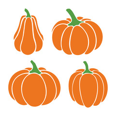 Grupo de siluetas de calabazas. Logo para felicitaciones y tarjetas