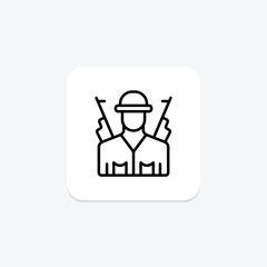 Fototapeta premium Infantry line icon , vector, pixel perfect, illustrator file