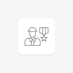 Fototapeta premium Military thinline icon , vector, pixel perfect, illustrator file