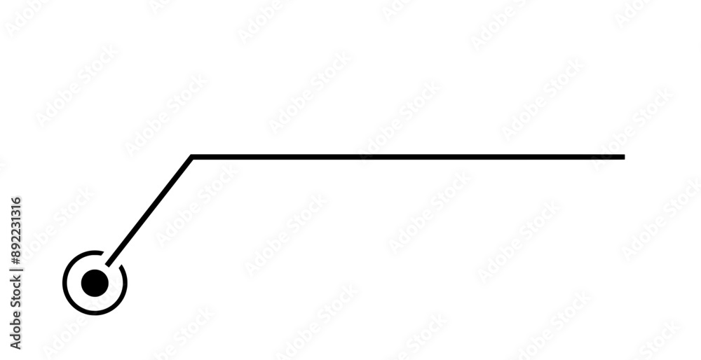 Wall mural vector line pointer design - minimalist black information line, perfect for infographics and present