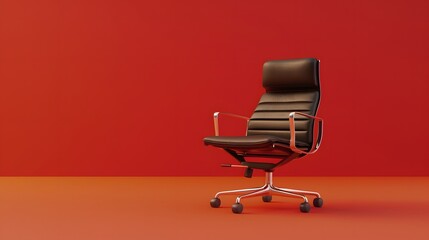 Searching for a new job opportunity. Office chair with blank search bar. Recruitment concept. 3D Render. 