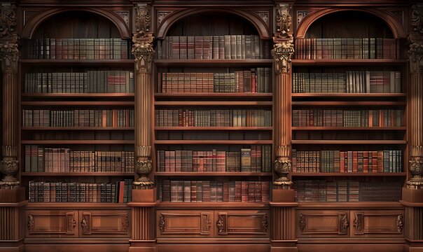 Antique Bookshelf With Vintage Books
