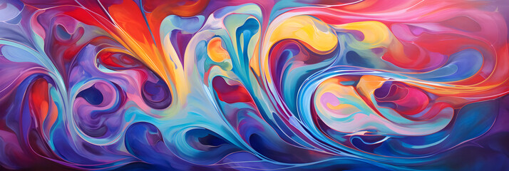 Obraz premium Magnetizing Melody of Abstract Colors and Shapes in a Modern Art Landscape