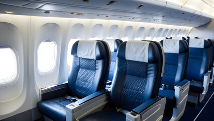 Fototapeta premium economy seats in the airport, ai generated