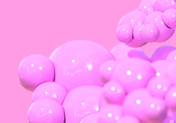 pink 3d bubble abstract background render