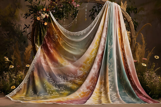 tie and dye colorful fabric