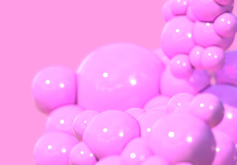 pink 3d bubble abstract background render