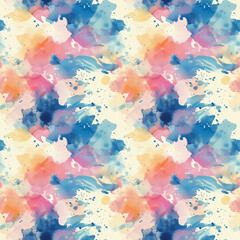 Obraz premium Abstract watercolor painting with blue, pink, and yellow splashes