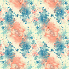 Fototapeta premium Abstract watercolor pattern in blue, peach, and cream colors