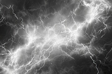 A mesmerizing abstract pattern of white lightning bolts dancing across a dark grey background