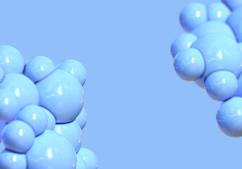 3d blue bubble abstract background render