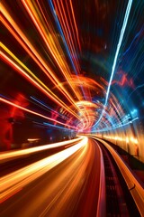 Obraz premium A dynamic and captivating visual experience is created by the high-speed light effect.