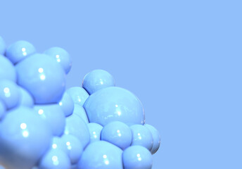3d blue bubble abstract background render