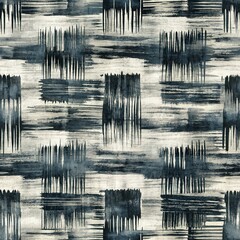 Black and white painting, brushstroke, stripe in seamless pattern