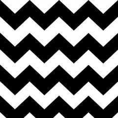 Black zig zag pattern seamless texture isolated on white background