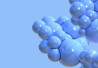 3d blue bubble abstract background render