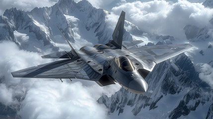 Multirole 6th generation fighter jet in the air