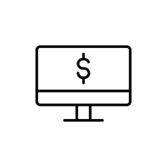 Obraz premium online money line icon