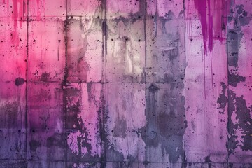 Obraz premium A vibrant mural of pink and purple hues adorns a concrete wall, adding color to the urban landscape