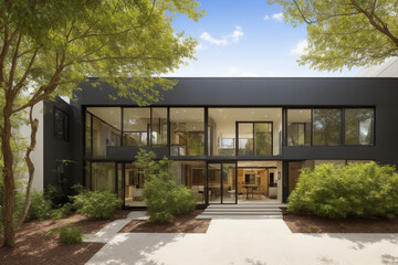 "A Dynamic and Modern House Embracing Nature"
