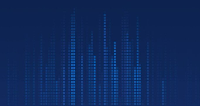 4k Navy dark blue abstract business animated background. Charts light squares music animation. HUD dots design element. Office corporate skyscraper banner. Modern trendy stock wallpaper. Seamless loop