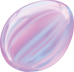 Abstract, iridescent shapes in a holographic pastel color palette. The shapes include an infinity symbol, a circle, a sphere, and a chat bubble.