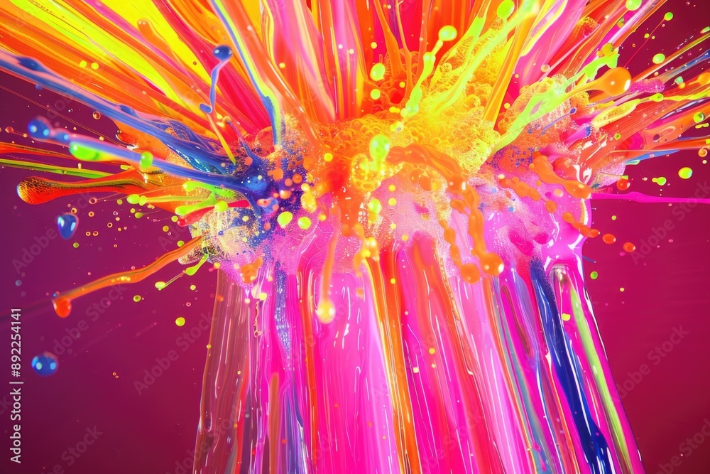Poster a vibrant splash of color explodes onto a dark surface