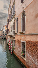 View of one of the many canals of the city of Venice in Italy