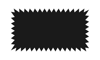 Zigzag Edge Rectangle Silhouette Shape Icon