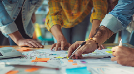 A group of people are working together on a project