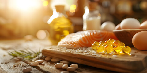 healthy food product and vitamin a, b, d