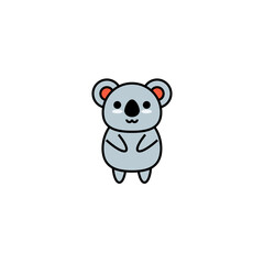Fototapeta premium Cute Koala on White Background in Simple Drawing Line.
