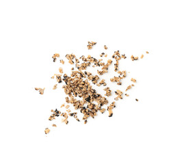 Chopped Truffle Chopped Parts Isolated, Tuber Melanosporum Mushroom Pieces, Black Truffle Cuts