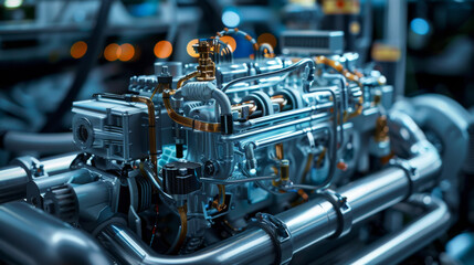 Fototapeta premium The engine's ECU served as its brain, processing data and optimizing performance