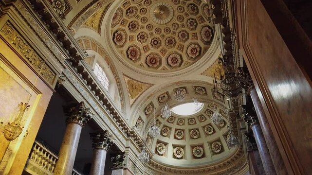 Elegant interior of the neoclassic Cathedral of Santa Croce in Forl&igrave;, Italy