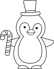 Cute Christmas penguin outline
Cute Christmas penguin coloring page isolated