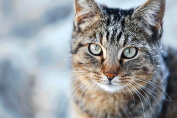 portrait of a frozen cute cat