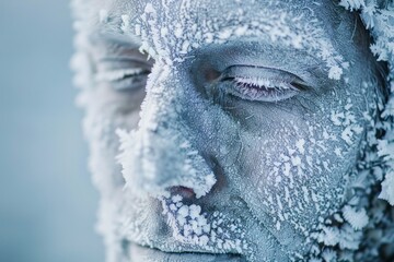 Portrait of a frozen man