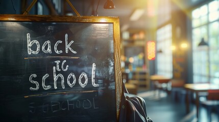 back to school written on a blackboard. Back to school concept