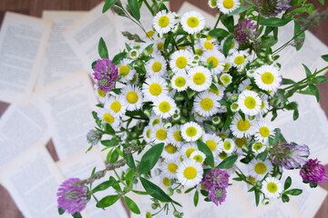 bouquet of flowers on the wall