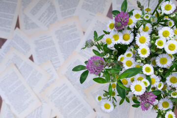 flowers on the old paper