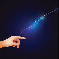 magic wand in hand ,  finger , hand , pointing , power ,magic abstract
