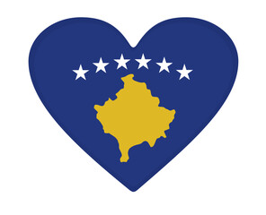 Kosovo flag heart shaped. vector