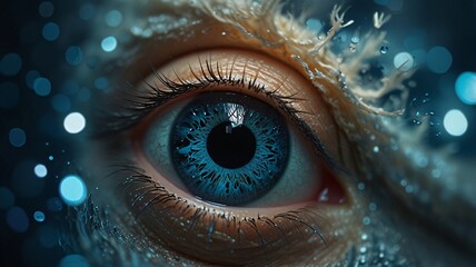 eye of the person or blue eye, AI Generated.