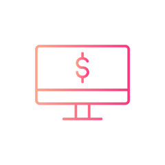 online money gradient icon