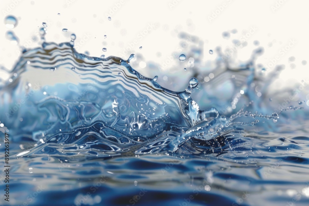 Poster a close-up view of a water splash on the surface of a body of water
